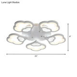 Led Flower Acrylic Ceiling Flush Light - 12 Head White Fixture With Warm/White Perfect For Bedroom