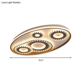 Led Flush Mount Ceiling Light In Contemporary White Acrylic Design For Kid’s Room Or Balcony