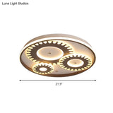Led Flush Mount Ceiling Light In Contemporary White Acrylic Design For Kid’s Room Or Balcony
