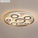 Led Flush Mount Ceiling Light In Contemporary White Acrylic Design For Kid’s Room Or Balcony