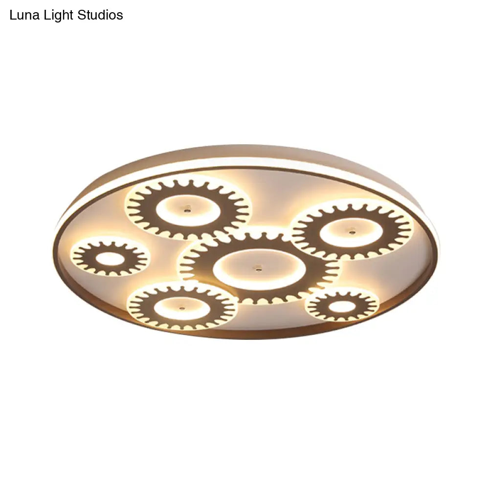 Led Flush Mount Ceiling Light In Contemporary White Acrylic Design For Kid’s Room Or Balcony