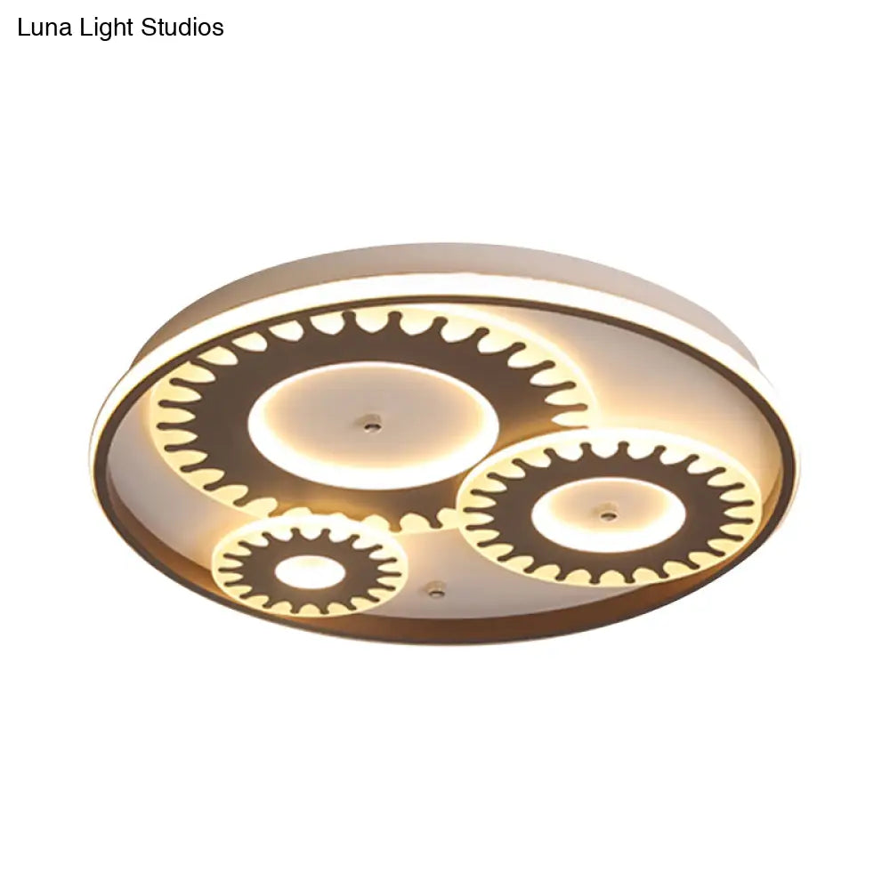 Led Flush Mount Ceiling Light In Contemporary White Acrylic Design For Kid’s Room Or Balcony