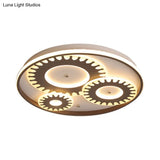 Led Flush Mount Ceiling Light In Contemporary White Acrylic Design For Kid’s Room Or Balcony