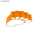 Led Flush Mount Lamp With Acrylic Footstep Design Ideal For Kindergarten In Red/Yellow/Blue