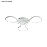 Led Flush Mount Light In Cool Fidget Spinner Shape For Boys Room - 23’/29’ Width Metal White
