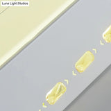 Led Flush Mount Light With Crystal Accent White Simple Style - Rectangle/Square/Round Design