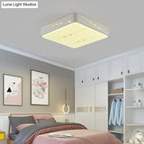 Led Flush Mount Light With Crystal Accent White Simple Style - Rectangle/Square/Round Design