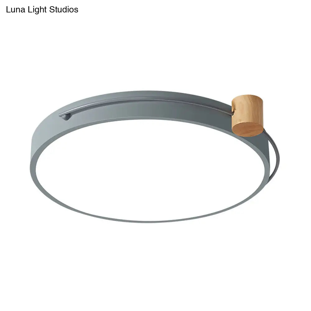 Led Flush Mount Lighting Fixture In Warm/White Light For Living Room Ceiling - Grey/White/Green