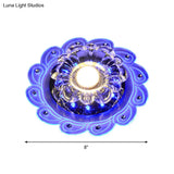 Led Flushmount Blossom Ceiling Light With Clear Beveled Crystal Shade - Minimalistic Design