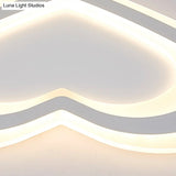Led Heart Flush Mount Ceiling Light For Baby Game Room - Modern And Simple Design In White Acrylic