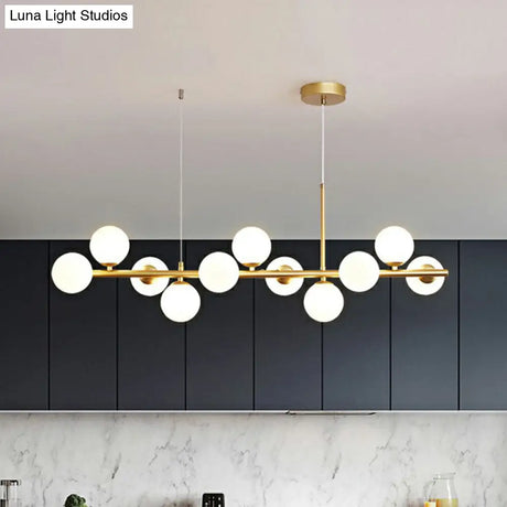Led Island Pendant Light: Postmodern Glass Bubble Lamp For Dining Room
