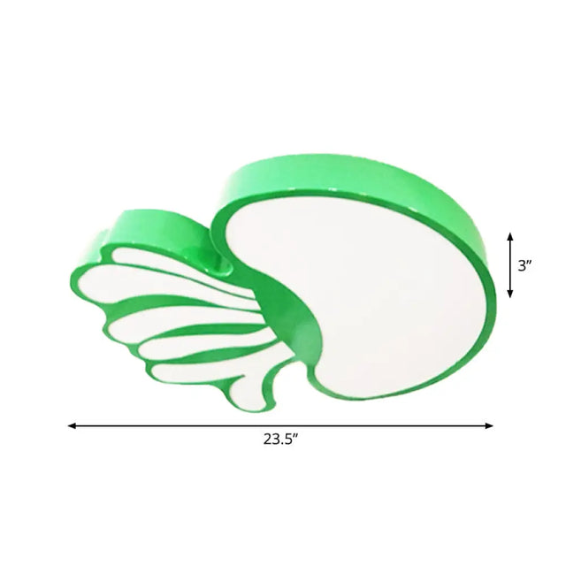 Led Jellyfish Flush Mount Lamp: Green Nursery Ceiling Lighting