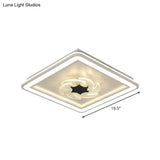 Led Kids Bedroom Ceiling Light With Whimsical Windmill/Flower Design - Black/White