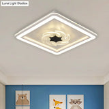 Led Kids Bedroom Ceiling Light With Whimsical Windmill/Flower Design - Black/White