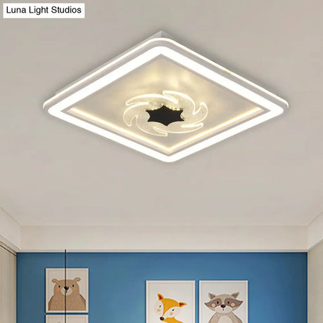 Led Kids Bedroom Ceiling Light With Whimsical Windmill/Flower Design - Black/White