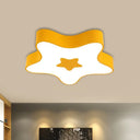 Led Kids Flush Mount Lighting - Star Kindergarten Acrylic Light In Red/Yellow/Blue Yellow