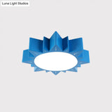 Led Kindergarten Ceiling Light With Sun Acrylic Shade In Red/Yellow/Blue Colors