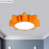 Led Kindergarten Ceiling Light With Sun Acrylic Shade In Red/Yellow/Blue Colors