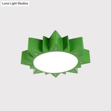 Led Kindergarten Ceiling Light With Sun Acrylic Shade In Red/Yellow/Blue Colors