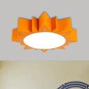Led Kindergarten Ceiling Light With Sun Acrylic Shade In Red/Yellow/Blue Colors Yellow