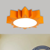 Led Kindergarten Ceiling Light With Sun Acrylic Shade In Red/Yellow/Blue Colors Yellow