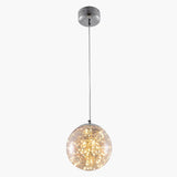 Led Kitchen Flush Mount Light - Stainless-Steel Starry Ceiling Lighting With Glass Shade