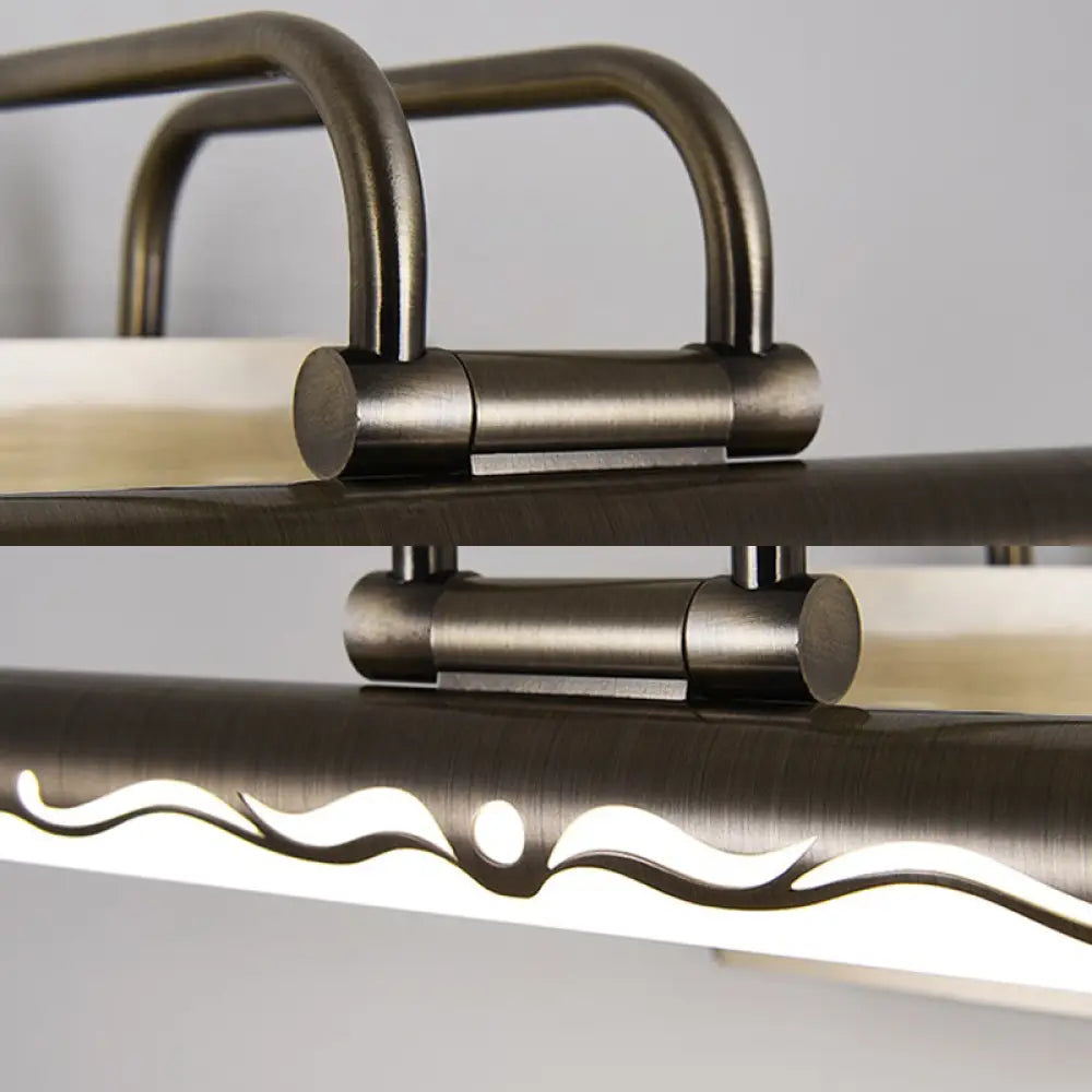 Led Linear Vanity Sconce In Classic Bronze/Brass Wall Mounted Lamp White/Warm Lighting Sizes:
