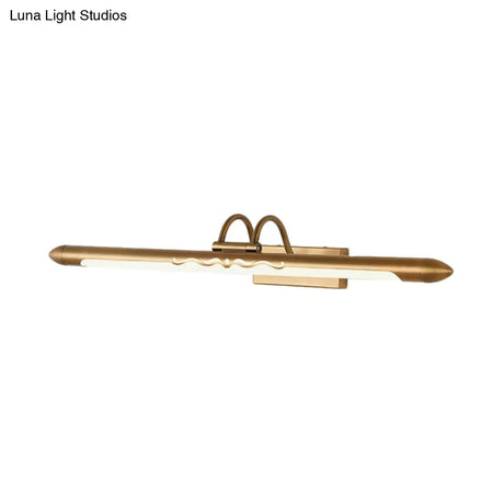Led Linear Vanity Sconce In Classic Bronze/Brass Wall Mounted Lamp White/Warm Lighting Sizes: