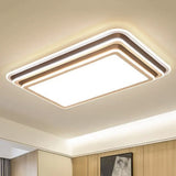 Led Living Room Flush Mount Ceiling Light With Square/Rectangular Acrylic Shade In Warm/White -
