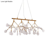Led Metallic Gold Tree Branch Pendant Light For Minimalist Dining Room Ceiling