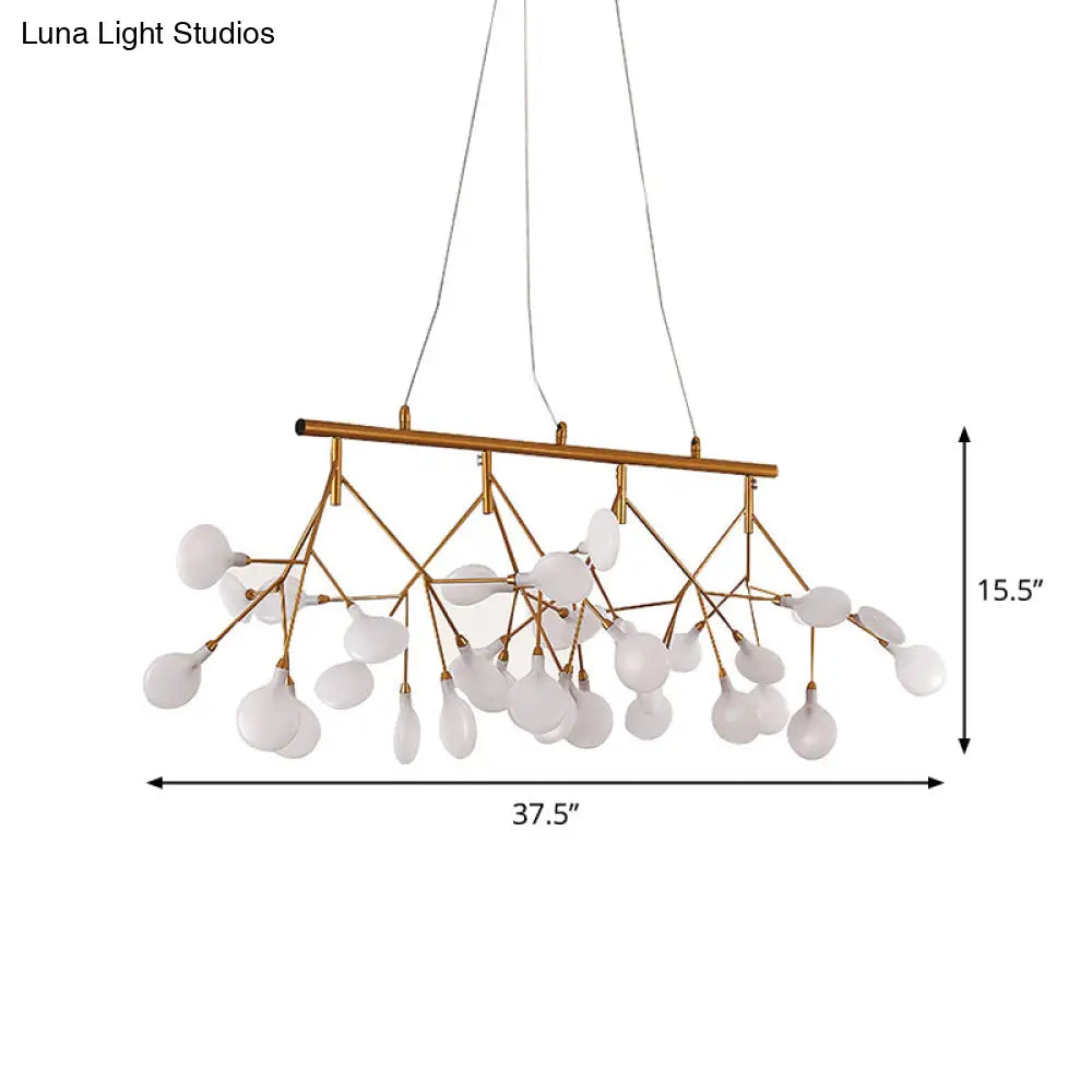 Led Metallic Gold Tree Branch Pendant Light For Minimalist Dining Room Ceiling