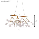 Led Metallic Gold Tree Branch Pendant Light For Minimalist Dining Room Ceiling