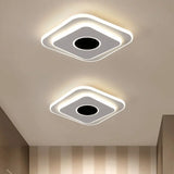 Led Mini Flush Ceiling Light - Modernist Black And White Lamp With Acrylic Shade In Warm/White