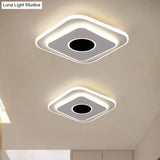 Led Mini Flush Ceiling Light - Modernist Black And White Lamp With Acrylic Shade In Warm/White