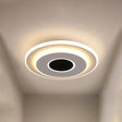 Led Mini Flush Ceiling Light - Modernist Black And White Lamp With Acrylic Shade In Warm/White