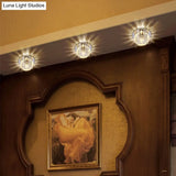 Led Mini Spotlight Ceiling Light With Elegant Crystal Shade - Perfect For Living Room Décor