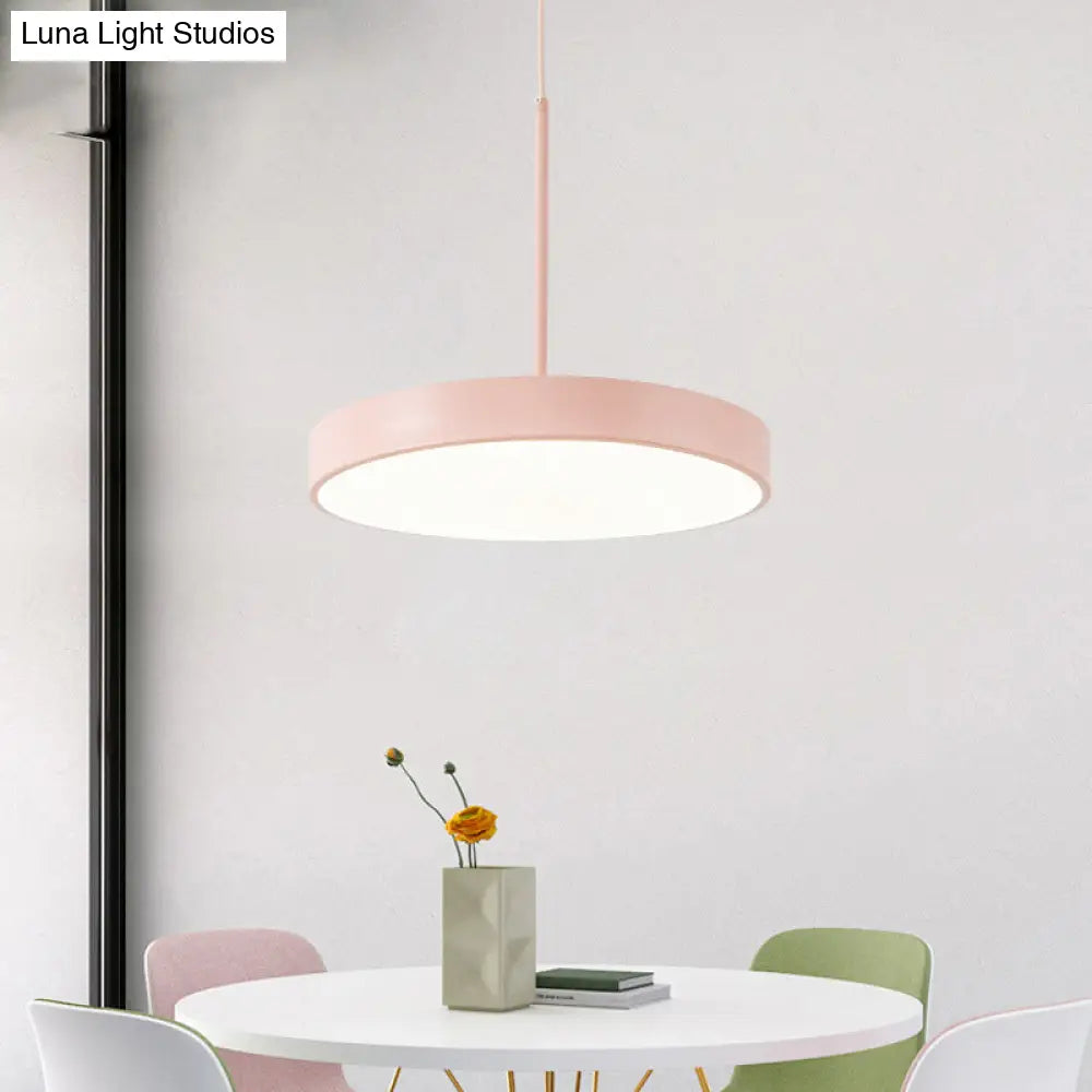 Led Minimalist Circular Pendant Ceiling Light With Acrylic Shade For Dining Room
