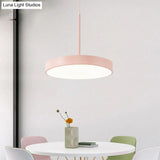 Led Minimalist Circular Pendant Ceiling Light With Acrylic Shade For Dining Room