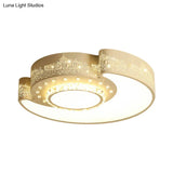 Led Moon Ceiling Light With Crystal Shade - Minimalist Design