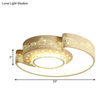 Led Moon Ceiling Light With Crystal Shade - Minimalist Design