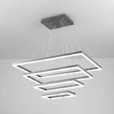 Led Multi-Layer Acrylic Bedroom Chandelier - Minimalist Suspension Pendant In Coffee With