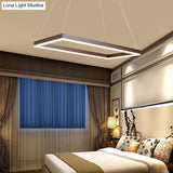 Led Multi-Layer Acrylic Bedroom Chandelier - Minimalist Suspension Pendant In Coffee With