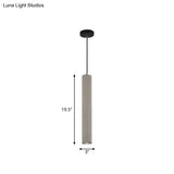 Led Nordic Ceiling Lamp - White/Yellow Light Cement Tubular Bedside Down Lighting Pendant