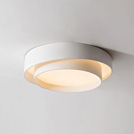 Led Nordic Style White Metal Ceiling Lamp For Bedroom - Flush Mount Lighting / 23.5