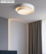 Led Nordic Style White Metal Ceiling Lamp For Bedroom - Flush Mount Lighting