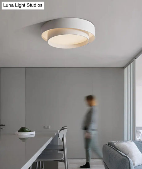 Led Nordic Style White Metal Ceiling Lamp For Bedroom - Flush Mount Lighting
