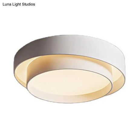 Led Nordic Style White Metal Ceiling Lamp For Bedroom - Flush Mount Lighting