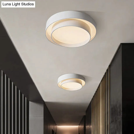 Led Nordic Style White Metal Ceiling Lamp For Bedroom - Flush Mount Lighting