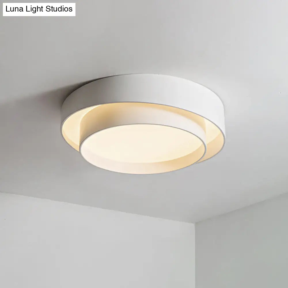 Led Nordic Style White Metal Ceiling Lamp For Bedroom - Flush Mount Lighting