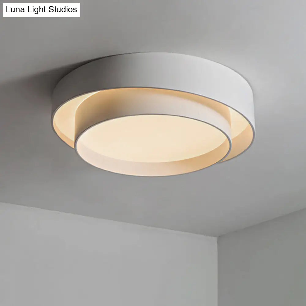 Led Nordic Style White Metal Ceiling Lamp For Bedroom - Flush Mount Lighting